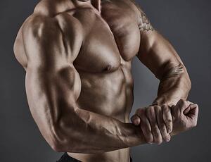 Fotografi Portrait of muscular male bodybuilder., Mike Harrington