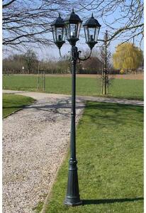 Trädgårdslampa 3 armar 230 cm mörkgrön/svart aluminium