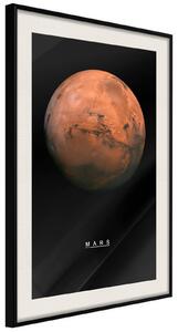 Inramad Poster / Tavla - The Solar System: Mars - 20x30 Svart ram med passepartout