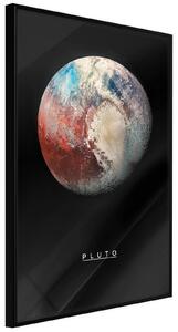 Inramad Poster / Tavla - The Solar System: Pluto - 40x60 Svart ram med passepartout
