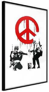 Inramad Poster / Tavla - Banksy: CND Soldiers I - 20x30 Vit ram med passepartout