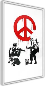 Inramad Poster / Tavla - Banksy: CND Soldiers I - 20x30 Svart ram med passepartout