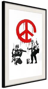 Inramad Poster / Tavla - Banksy: CND Soldiers I - 20x30 Guldram med passepartout