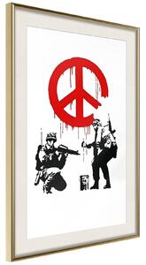 Inramad Poster / Tavla - Banksy: CND Soldiers I - 20x30 Guldram
