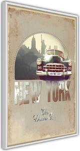 Inramad Poster / Tavla - Big Apple - 20x30 Svart ram med passepartout