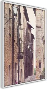 Inramad Poster / Tavla - Brick Buildings - 30x45 Svart ram med passepartout