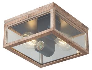 Industriell taklampa trätryck IP44 2-lampor - Charlois