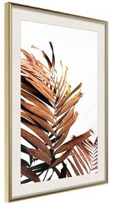 Inramad Poster / Tavla - Copper Palm - 20x30 Vit ram med passepartout