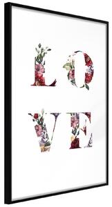 Inramad Poster / Tavla - Floral Love - 20x30 Guldram