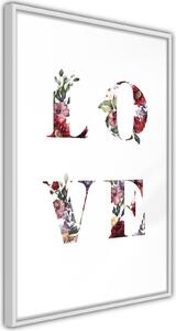 Inramad Poster / Tavla - Floral Love - 20x30 Svart ram
