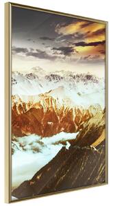 Inramad Poster / Tavla - Mountain Land - 20x30 Guldram