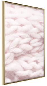 Inramad Poster / Tavla - Pale Pink Knit - 40x60 Guldram