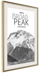 Inramad Poster / Tavla - Peaks of the World: Broad Peak - 20x30 Guldram