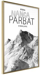 Inramad Poster / Tavla - Peaks of the World: Nanga Parbat - 40x60 Guldram