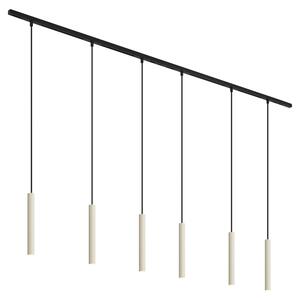 Modernt skensystem med 6 pendellampor beige med svart 1-fas - Slimline Keno