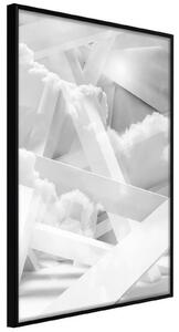 Inramad Poster / Tavla - Scaffold in the Clouds - 20x30 Guldram