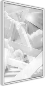 Inramad Poster / Tavla - Scaffold in the Clouds - 20x30 Svart ram med passepartout