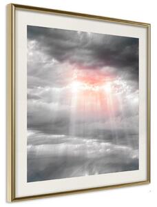 Inramad Poster / Tavla - Sign from Heaven - 30x30 Guldram med passepartout