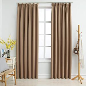 Mörkläggningsgardiner med krokar 2 st taupe 140x225 cm