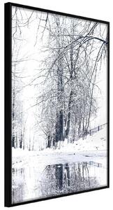 Inramad Poster / Tavla - Snowy Park - 30x45 Guldram