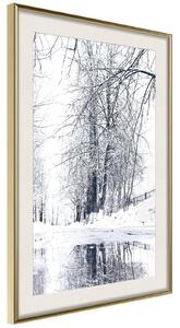 Inramad Poster / Tavla - Snowy Park - 30x45 Guldram