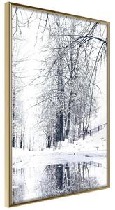 Inramad Poster / Tavla - Snowy Park - 20x30 Guldram