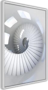 Inramad Poster / Tavla - Spiral Stairs - 30x45 Guldram