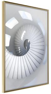 Inramad Poster / Tavla - Spiral Stairs - 20x30 Guldram