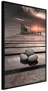 Inramad Poster / Tavla - Stones on the Pier - 20x30 Svart ram