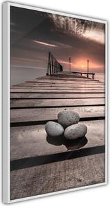 Inramad Poster / Tavla - Stones on the Pier - 20x30 Svart ram