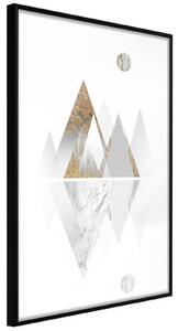 Inramad Poster / Tavla - Sun and Mountains - 20x30 Svart ram