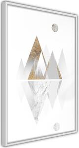 Inramad Poster / Tavla - Sun and Mountains - 20x30 Vit ram med passepartout