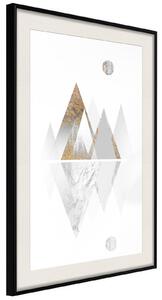 Inramad Poster / Tavla - Sun and Mountains - 20x30 Svart ram