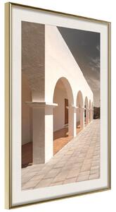 Inramad Poster / Tavla - Sunny Colonnade - 20x30 Svart ram