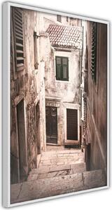 Inramad Poster / Tavla - Urban Alley - 20x30 Guldram med passepartout