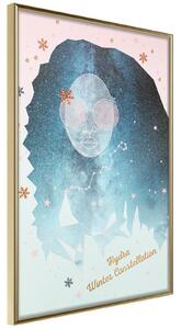 Inramad Poster / Tavla - Winter Constellation - 20x30 Guldram