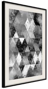Inramad Poster / Tavla - Abstract Diamonds - 20x30 Vit ram