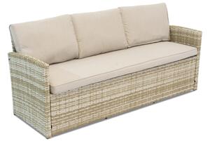 Monaco Garden Point tresitsig soffa i teknorattan beige