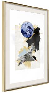 Inramad Poster / Tavla - Abstraction with a Tern - 20x30 Svart ram