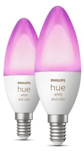 Philips Hue White & Color 2-pack E14 kronljus 4W