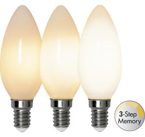 LED-lampa E14 kronljus opal Filament 4W 3-step memory