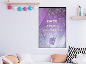 Inramad Poster / Tavla - Always Be Yourself - 20x30 Svart ram med passepartout