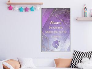 Inramad Poster / Tavla - Always Be Yourself - 20x30 Guldram