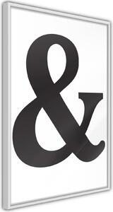 Inramad Poster / Tavla - Ampersand (Black) - 20x30 Guldram med passepartout