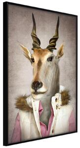 Inramad Poster / Tavla - Animal Alter Ego: Antelope - 20x30 Guldram med passepartout