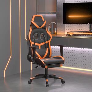 Gamingstol med fotstöd svart och orange konstläder