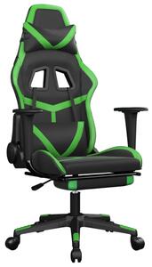 Gamingstol med fotstöd svart och grön konstläder
