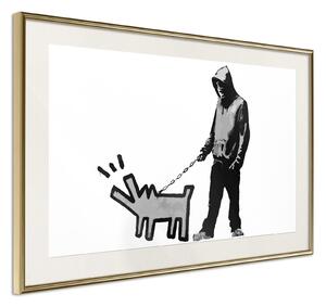 Inramad Poster / Tavla - Banksy: Choose Your Weapon - 60x40 Svart ram med passepartout