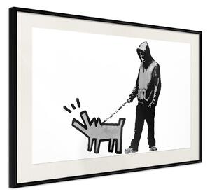 Inramad Poster / Tavla - Banksy: Choose Your Weapon - 30x20 Svart ram med passepartout