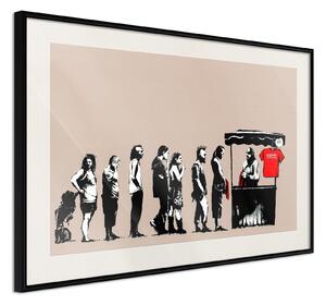 Inramad Poster / Tavla - Banksy: Festival - 30x20 Guldram